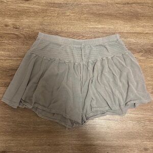 women’s green street wear society shorts